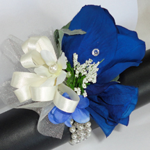 Midnight Blue Rose Wrist Corsage